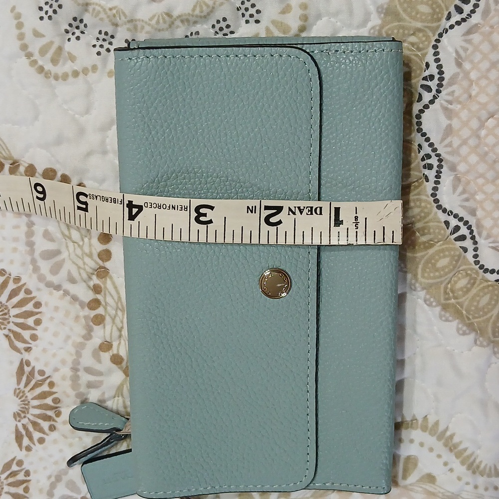 Coach Blue Leather Wristlet Clutch New  With Tags - Picture 6 of 10
